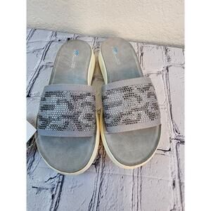 Aqua College Women Slide Sandals Alina Waterproof‎ Size US 6M Grey Zebra Knit